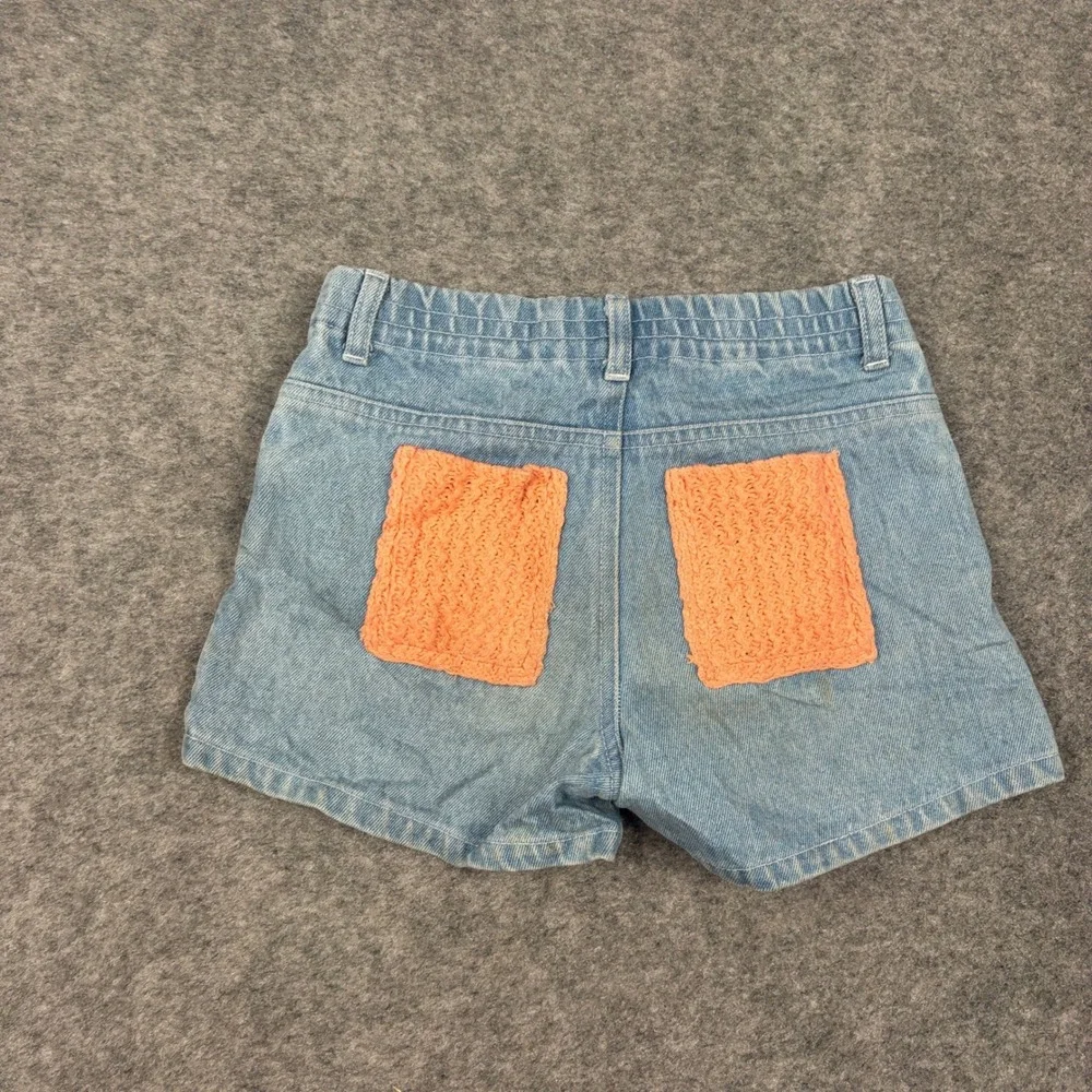 The Children's Place Denim Shorts Girls 6X/7 Butterfly Embroidered Crochet Patch